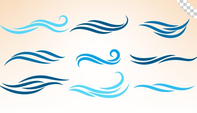 تصویر PNG مجموعه خطوط طرح موج آب | فری پیک ایرانی | پیک فری ...