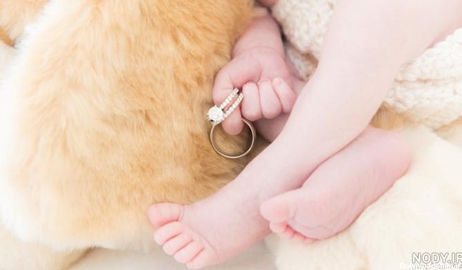 ایده عکس نوزاد با حلقه ازدواج