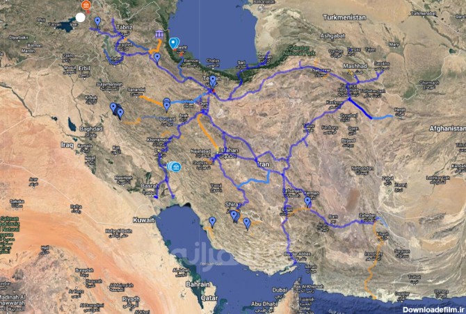 نقشه خطوط ریلی ایران