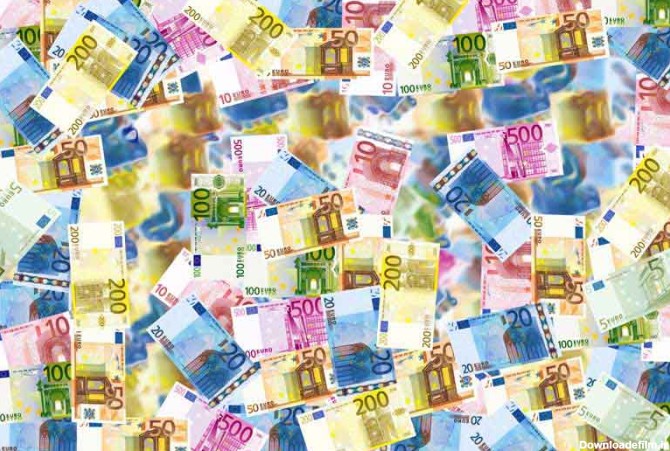 تصویر اسکناس های یورو از نمای بالا