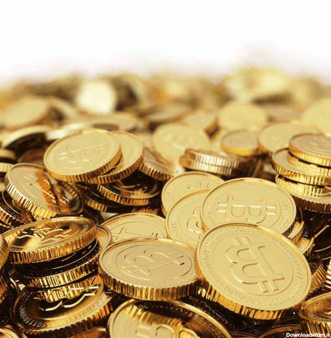 دانلود عکس سکه های طلا با آرم بیت کوین