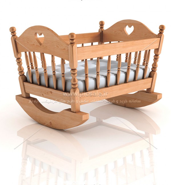 گهواره چوبی نوزاد / کودک - پیکسیل | دانلود طرح لایه باز