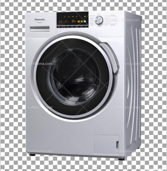 تصویر با کیفیت ماشین لباسشویی نقره ای