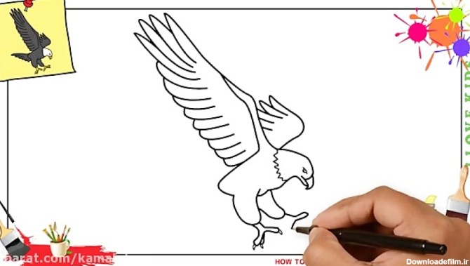 آموزش نقاشی برای بچه ها - عقاب 2
