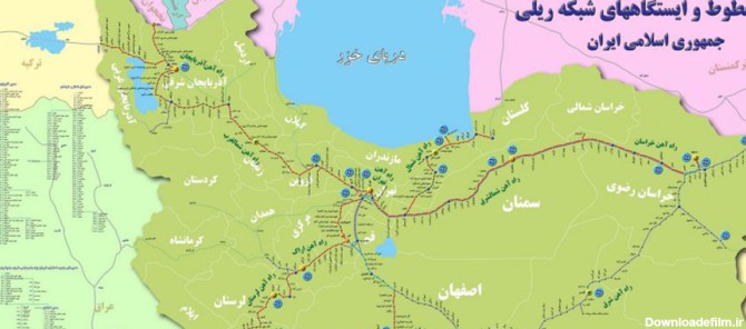 نقشه و مسیر راه آهن مشهد تبریز