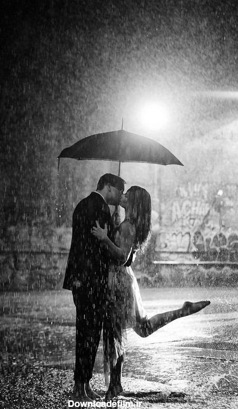 عکس عاشقانه بارانی ،دونفره در هوای بارانی