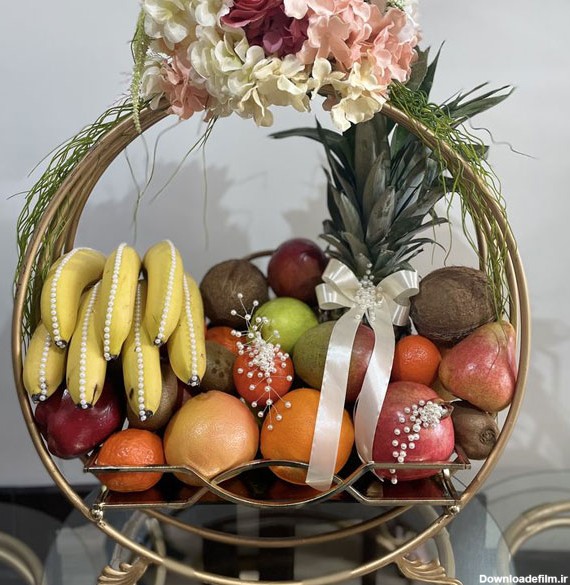 تزیین میوه عیدی عروس ساده در منزل + دیزاین سبد میوه شیک