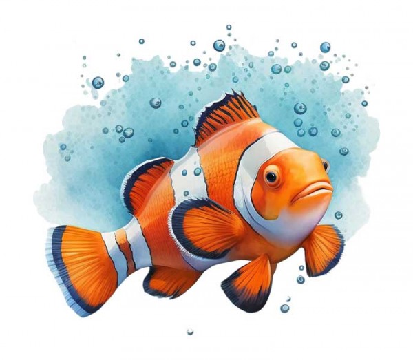 دانلود طرح کلیپ آرت ماهی زیبای نارنجی