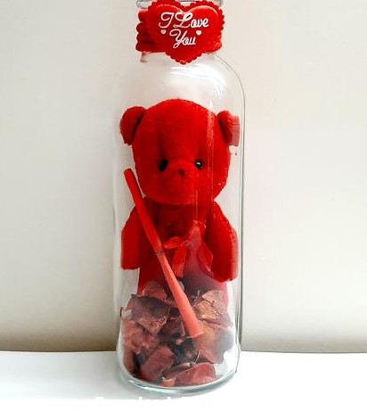 خرید و قیمت بطری خرس شیشه ای ولنتاین از غرفه بطری خرس شیشه ای ...