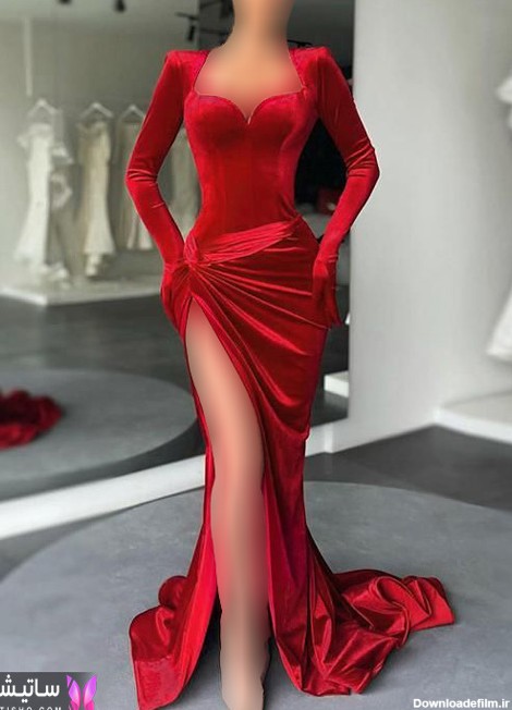 لباس مجلسی قرمز بلند دخترانه