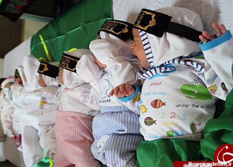 متبرک شدن نوزادان تازه متولد شده به نام 6 ماهه کربلا + تصاویر