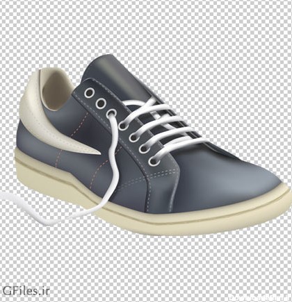 دانلود کفش مردانه کتانی خاکستری بصورت فایل دوربری شده بدون پس زمینه