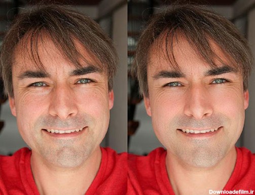 مقایسه قبل و بعد از روتوش چهره در فتوشاپ