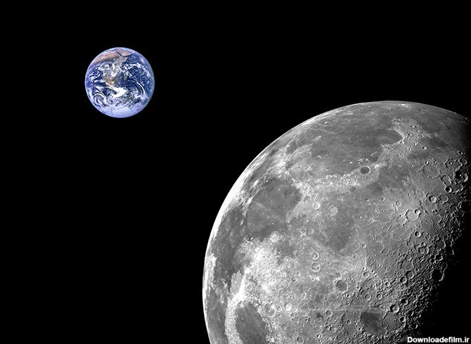 تصویر ترکیبی از ماه و زمین