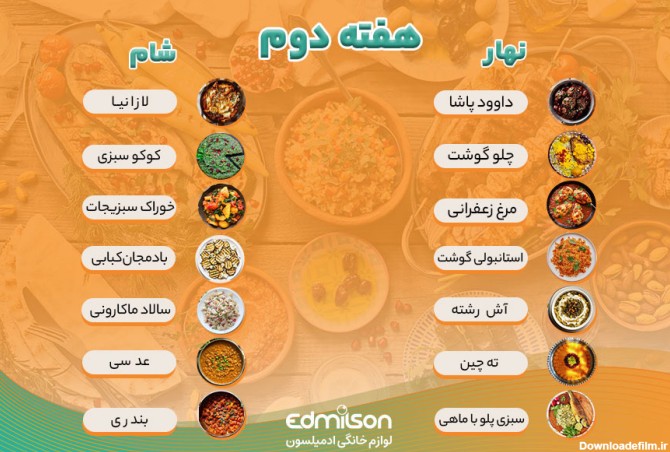 لیست غذای ایرانی