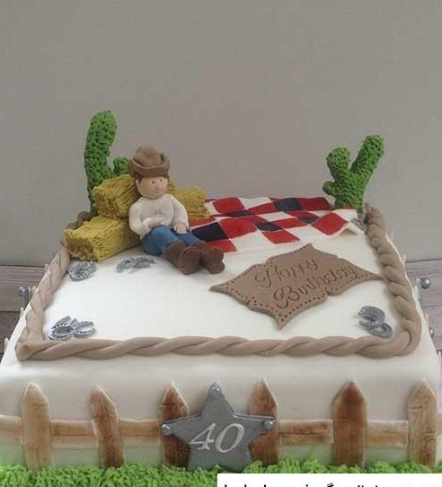 عکس کیک تولد پسرانه مستطیل