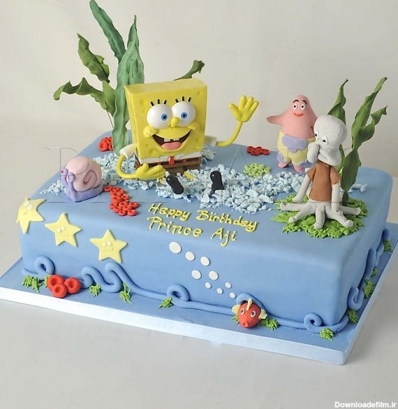 کیک تم تولد باب اسفنجی سه بعدی - فروشگاه جشن ما