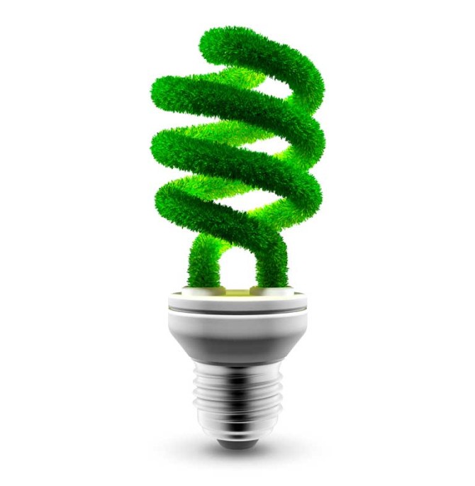 دانلود تصویر نمادین از لامپ کم مصرف و محیط زیست
