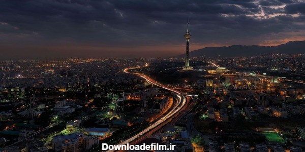عکس تهران در شب از نمای بالا - والپیپر و بک گراند