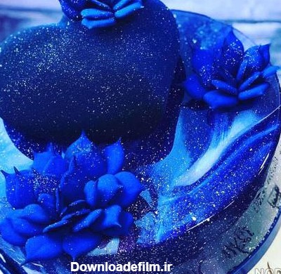 عکس کیک تولد دخترانه آبی - عکس نودی