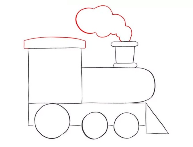 نقاشی قطار کودکانه با آموزش تصویری
