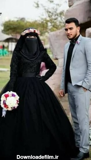 ماجرای جنجالی لباس مشکی عروس و داماد چیست؟ + عکس