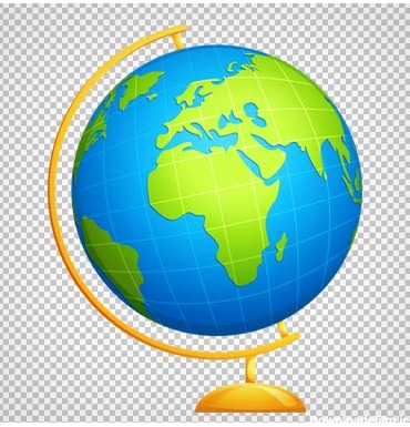 دانلود کره زمین رومیزی (کره جغرافیایی کارتونی) با فرمت png و بدون پس زمینه