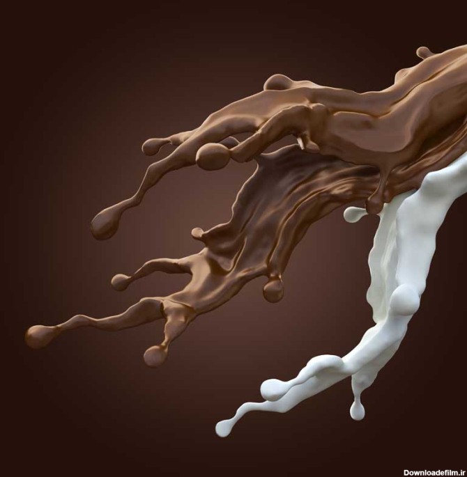 عکس لارج فرمت از ریختن شیر و کاکائو