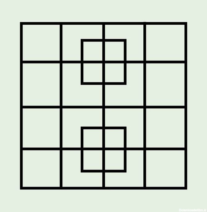 چند مربع در این تصویر می بینید؟ (معمای هندسی)