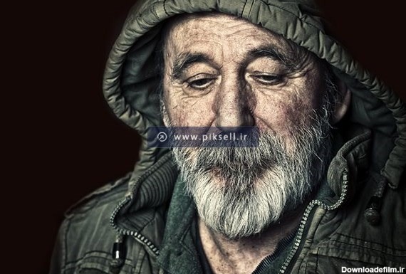 عکس با کیفیت از پیرمرد با ریش های سفید