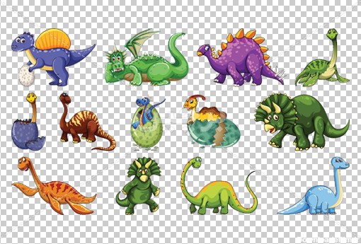Borchin-ir-different-type-of-dinosaurs-png-files وکتور دایناسورهای مختلف۲