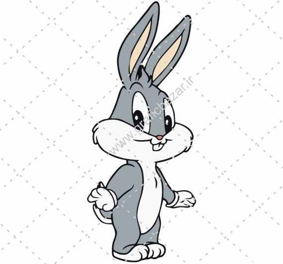 دانلود وکتور خرگوش کارتونی طوسی