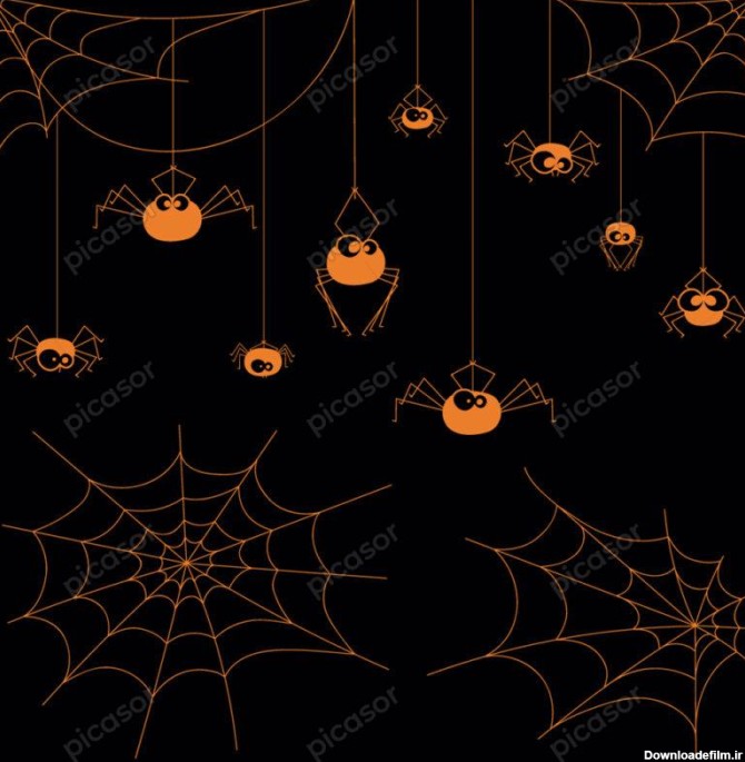 وکتور عنکبوتهای کارتونی هالووین