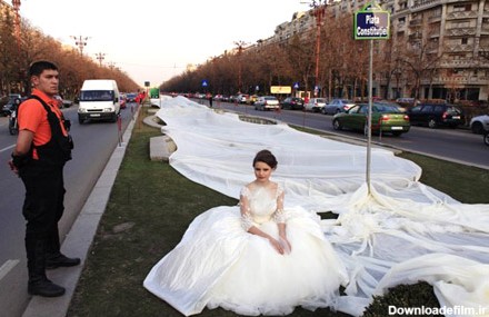 طولانی ترین لباس عروسی!+عكس - بهار نیوز