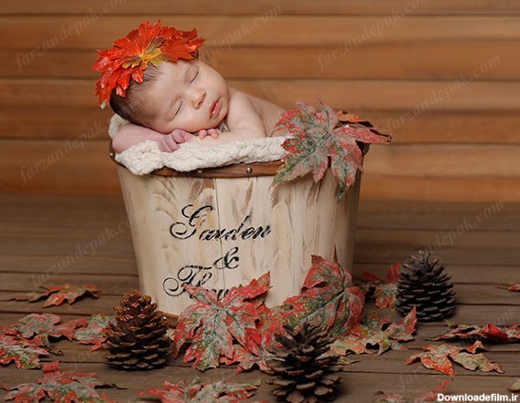 ایده عکاسی از نوزاد در فضای باز پاییز - آتلیه بارداری ...