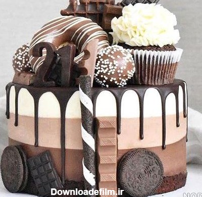 عکس کیک تولد پسرانه شکلاتی - عکس نودی