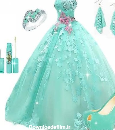 Turquoise wedding dress model (14) آرگا