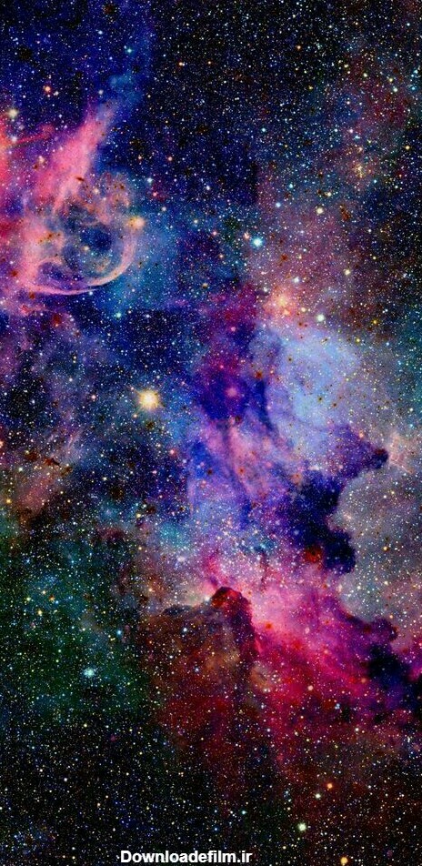 دانلود تصویر کهکشان آبی و صورتی و بنفش با کیفیت HD