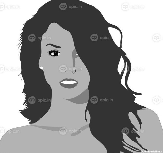 دانلود والپیپرهای تصویر نقاشی چهره زنانه سیلوئت تک رنگ کارتونی مدل ...