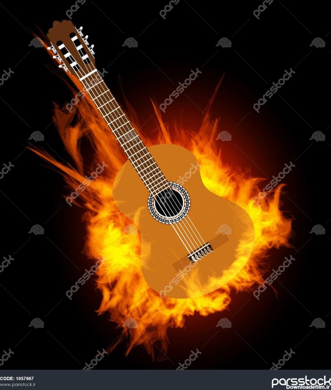 عکس زیبا از گیتار آتشین