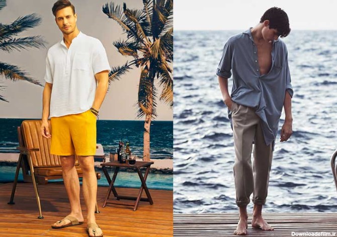 استایل مردانه ساحلی با تیشرت و پیراهن و شلوار و شلوارک