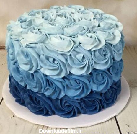 عکس کیک آبی و سفید - عکس نودی