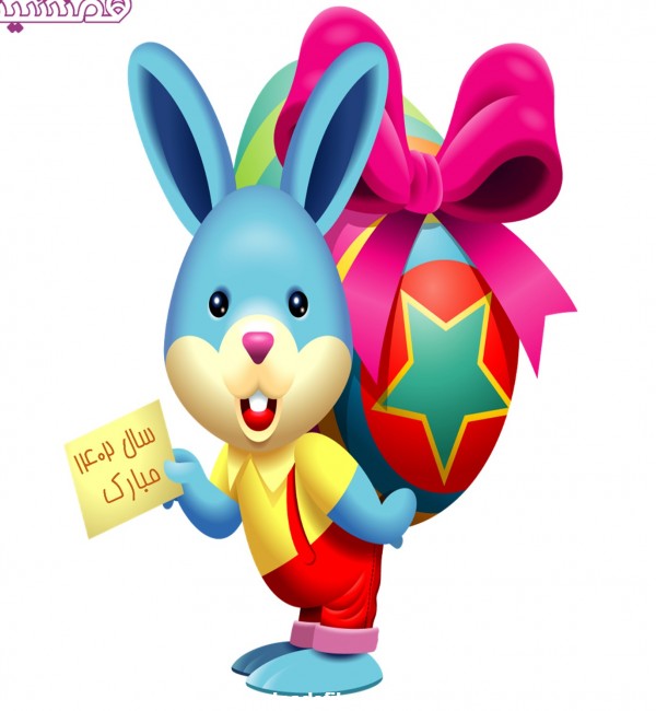 تندیس زیبای رومیزی طرح خرگوش همراه تخم مرغ مدل عید نوروز 1402 ...