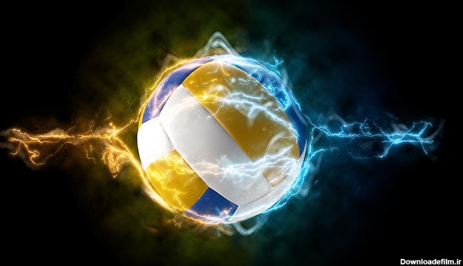 تصویر پس زمینه رندر توپ والیبال با امواج نورانی | فری پیک ...