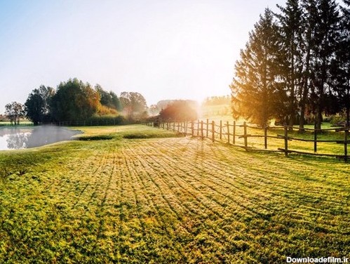 دانلود عکس شاتراستوک مزرعه ی سرسبز زیبا