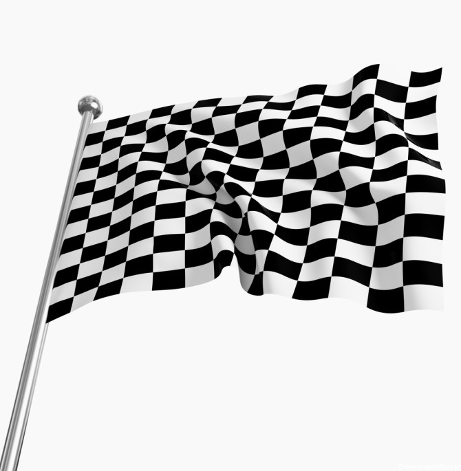 دانلود تصویر شاتراستوک پرچم سیاه و سفید شطرنجی زمینه سفید ...