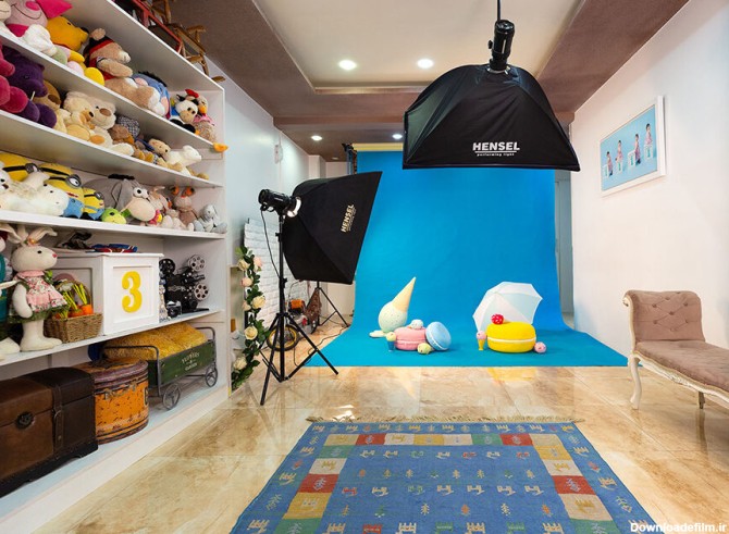 سالن عکاسی اختصاصی کودک با تجهیزات نور پردازی