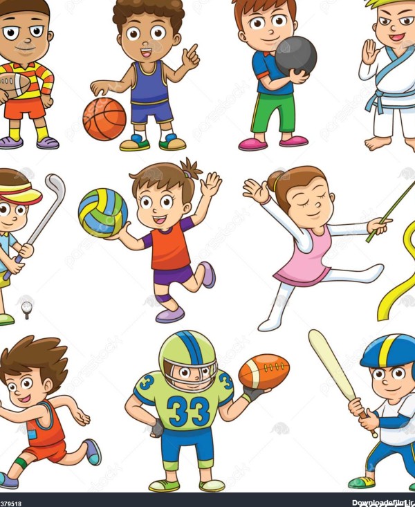 تصویر سازی کودکان بازی ورزشی 1379518