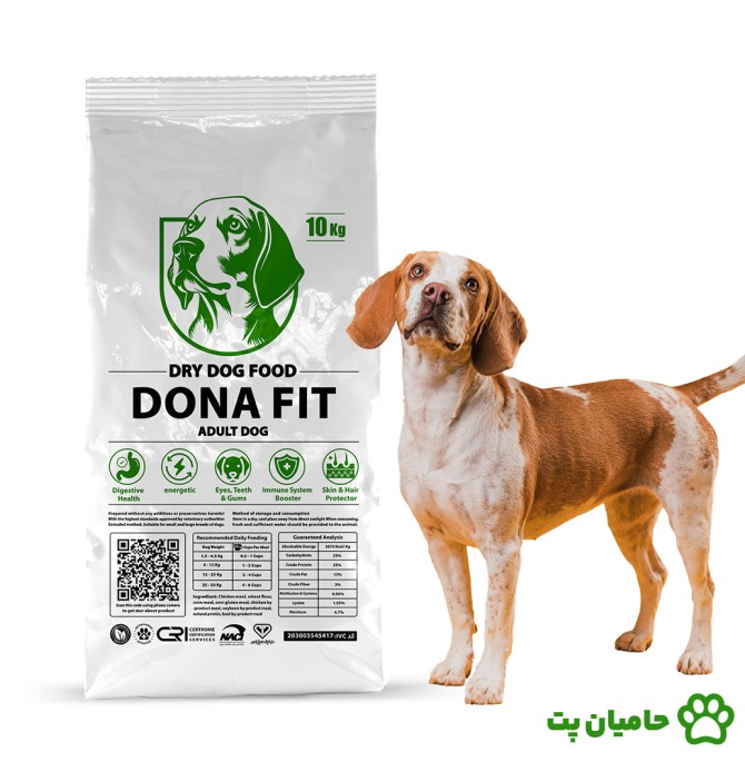 غذای خشک سگ بالغ دونافیت وزن 10کیلوگرم (DONA FIT dry dog ...