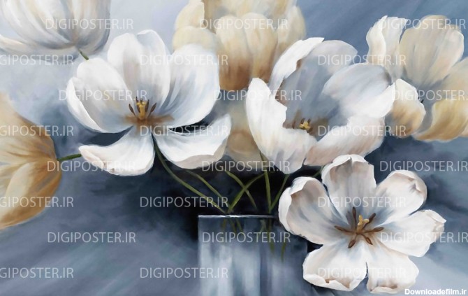 پوستردیواری طرح نقاشی گل هلندی کد 3804 - دیجی پوستر
